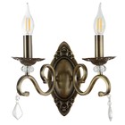 Бра N1208/2W AB бронза/хрусталь 2х40Вт Е14 31,5х17х33,5см - фото 22282245