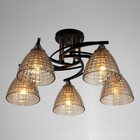 Люстра XA1275B/5 BK+FGD черный/золото 5х60Вт E27 58х58х27см - фото 22282720