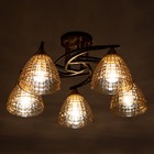 Люстра XA1275B/5 BK+FGD черный/золото 5х60Вт E27 58х58х27см - фото 22282721