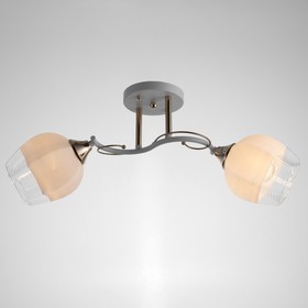 

Люстра N5009/2 FGD+WT золото/белый 2х60Вт E27 48х14х23см