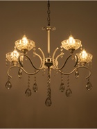 Люстра A3809/5 WT+CR белый/хром/хрусталь 5х40Вт E14 61х61х87см 9669780