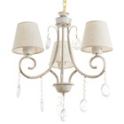 Люстра 06417/3 WH+GD белый/золото/хрусталь 3×40 Вт E14 54×54×100 см - фото 3857167