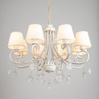 Люстра 06417/8 WH+GD белый/золото/хрусталь 8х40Вт E14 54х54х100см - фото 24399135