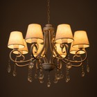 Люстра 06417/8 WH+GD белый/золото/хрусталь 8х40Вт E14 54х54х100см - фото 24399136