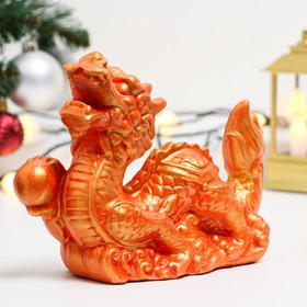 Фигура "Большой огненный дракон" красная с золотым, 18х12х10см