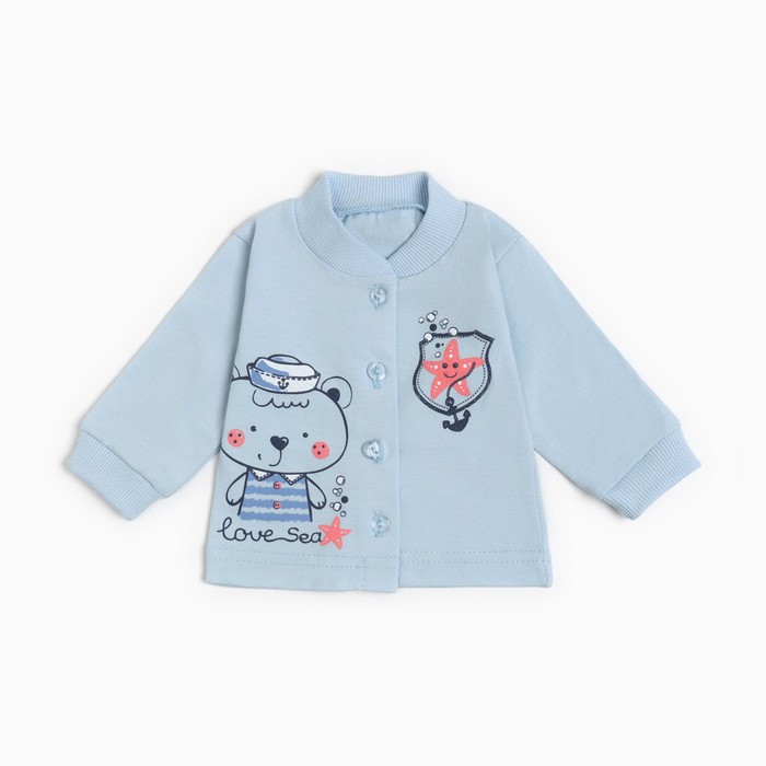 Кофточка детская, цвет голубой, рост 62см