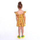 Комплект для девочки, цвет светло-бежевый/чёрный/оранжевый, рост 128 см - фото 43742990