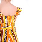 Комплект для девочки, цвет светло-бежевый/чёрный/оранжевый, рост 128 см - фото 43742991