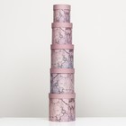Набор круглых коробок 5в1 "Мрамор", 25 × 25 ‒15 × 15 см - фото 22285087