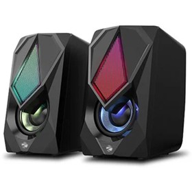 Компьютерные колонки 2.0 ZEBRONICS WARRIORII, 2х5 Вт, USB, подсветка, чёрные 9645394