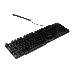 Клавиатура Saibot KX-1, игровая, проводная, мембранная, 116 клавиш, USB, подсветка, черная