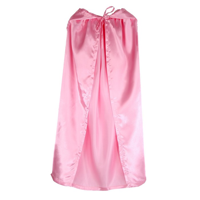 Карнавальный плащ взрослый, атлас, цвет розовый, длина 120см - фото 1926711836