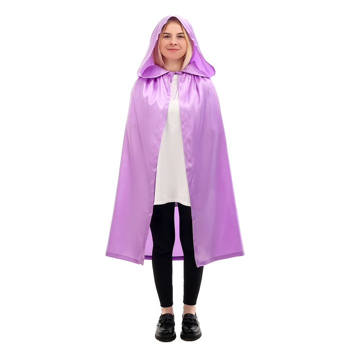 Карнавальный плащ детский, атлас, цвет фиолетовый, длина 85 см - Фото 1