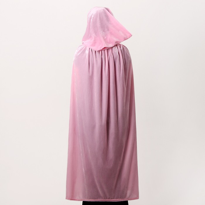 Карнавальный плащ взрослый, плюш, цвет розовый, длина 120 см - фото 1907738044