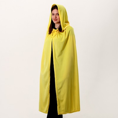 Карнавальный плащ взрослый, плюш, длина 115 см, жёлтый