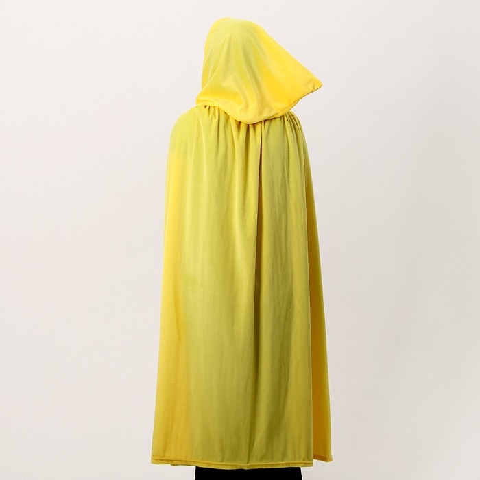 Карнавальный плащ взрослый, плюш, цвет жёлтый, длина 115 см - фото 1926711855