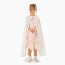 Карнавальный плащ детский, плюш, длина 115 см, белый
