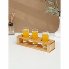 Подставка для специй на 3 ёмкости, 24×7×5,5 см, берёза - фото 25389205