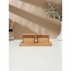 Набор для специй Adelica, 2 банки с крышкой на деревянной подставке, пропитан маслом, 20×10×1.8 см, берёза - Фото 2