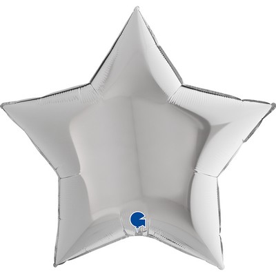Шар фольгированный 9" «Звезда серебряная», мини-фигура