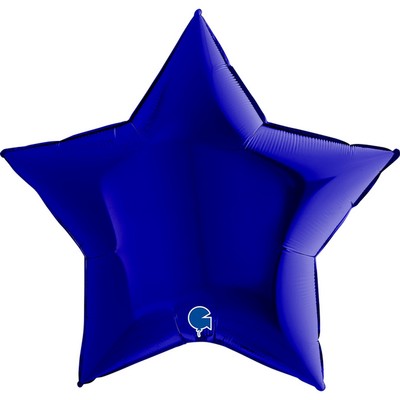 Шар фольгированный 9" «Звезда тёмно-синия», мини-фигура