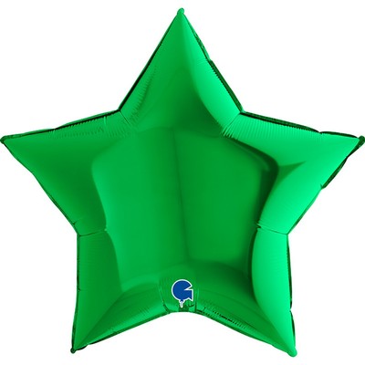Шар фольгированный 9" «Звезда зелёная», мини-фигура