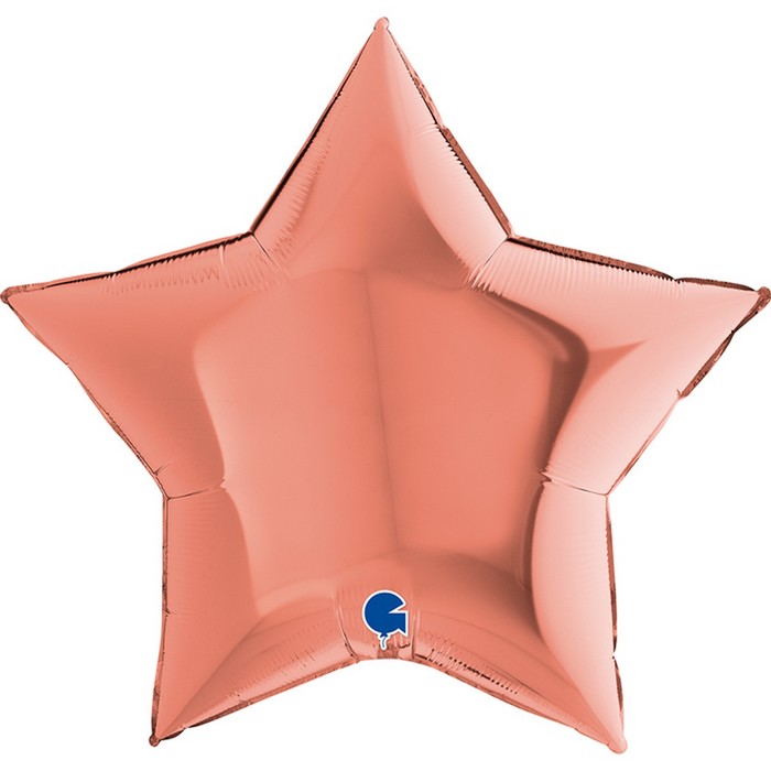 Шар фольгированный 9 «Звезда розовое золото», мини-фигура