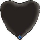 Шар фольгированный 18" «Чёрный сатин», сердце - Фото 1