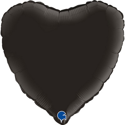 Шар фольгированный 18" «Чёрный сатин», сердце