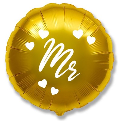 Шар фольгированный 18" Mr «Жених», круг, цвет золотой