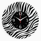 Часы настенные, серия: Интерьер, "Зебра ", плавный ход, d-34 см, черные - фото 3063637