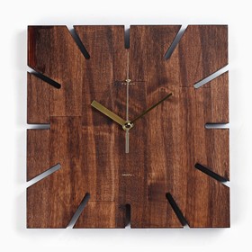 Часы настенные, серия: Интерьер, "Квадрат", плавный ход, 27 х 27 см, натуральное дерево