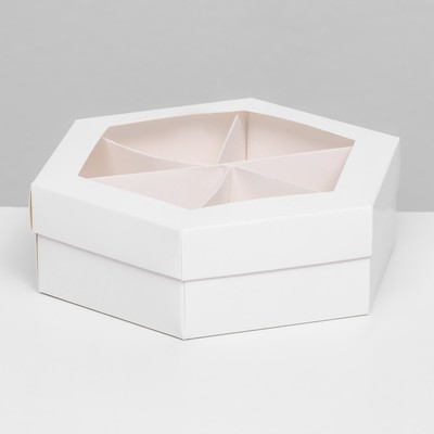 Менажница белая, 18.5×18.5×5.5 см