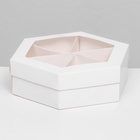 Коробка - менажница белая, с окном, 6 ячеек, 18.5×18.5×5.5 см - Фото 2