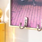 Ключница пластик, МДФ 3 крючка "Гламурный скутер" стразы, золото 19,3х1,8х29 см - Фото 3