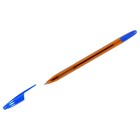 Ручка шариковая СТАММ "555" синяя, 0.7мм, тонированный корпус - фото 10564255