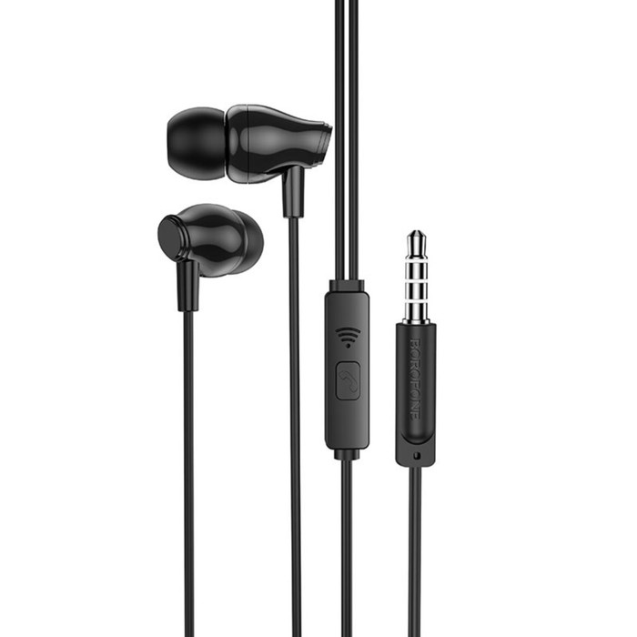 Наушники Borofone BM61 Wanderer вакуумные микрофон Jack 35 мм кабель 12 м чёрные 11400₽