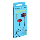 Наушники Borofone BM57 Platinum, вакуумные, микрофон, Jack 3.5 мм, кабель 1 м, красные - Фото 4