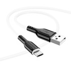 Кабель Borofone BX63, microUSB - USB, 2.4 А, 1 м, TPE оплётка, белый - фото 51463790