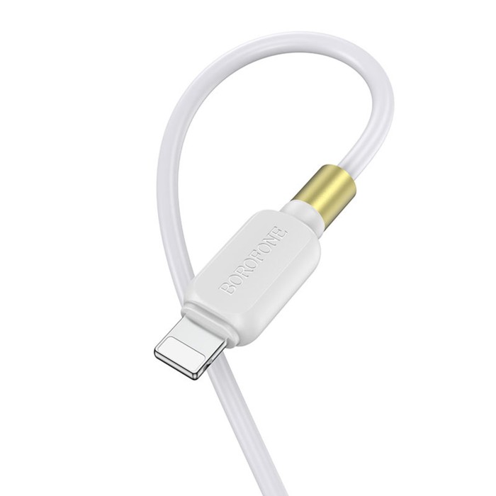 Кабель Borofone BX59, Lightning - USB, 2.4 А, 1 м, PVC оплётка, белый - фото 51463816