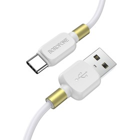 Кабель Borofone BX59, Type-C - USB, 2.4 А, 1 м, TPE оплётка, белый