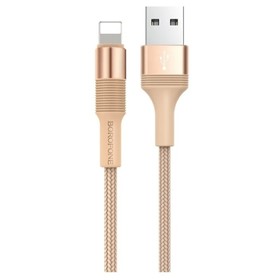 Кабель Borofone BX21, Lightning - USB, 2.4 А, 1 м, тканевая оплётка, золотистый