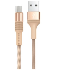 Кабель Borofone BX21, microUSB - USB, 2.4 А, 1 м, тканевая оплётка, золотистый