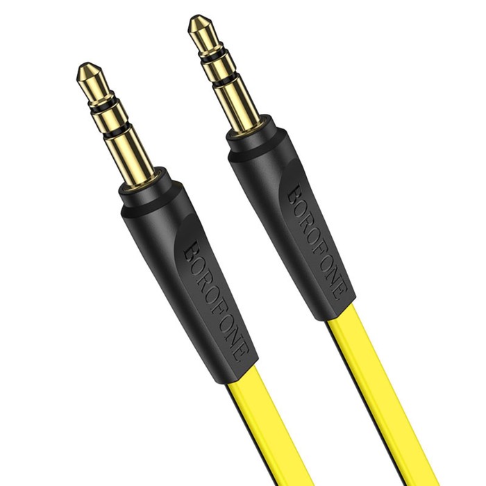 Кабель аудио AUX Borofone BL6, Jack 3.5 мм(m)-Jack 3.5 мм(m), TPE оплётка, 1 м, жёлтый