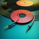 Кабель аудио AUX Borofone BL6, Jack 3.5 мм(m)-Jack 3.5 мм(m), TPE оплётка, 2 м, красный - фото 51463921