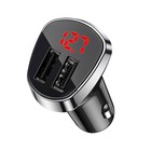 Автомобильное зарядное устройство Borofone BZ15, 2xUSB, 2.4 А, дисплей, чёрное 9088794 - фото 13832074