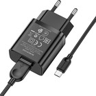 Сетевое зарядное устройство Borofone BA52A, USB, 2.1 А, кабель microUSB, 1 м, чёрное - фото 51464029