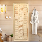 Дверь для бани и сауны, размер коробки 180х70 см, универсальная, липа - Фото 1