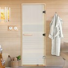 Дверь для бани и сауны "Сатин", размер коробки 170х70 см, липа, 8 мм - фото 24291376