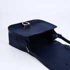 Сумка-мессенджер Медведково на застёжке, длинный ремень, наружный карман, цвет синий - Фото 5